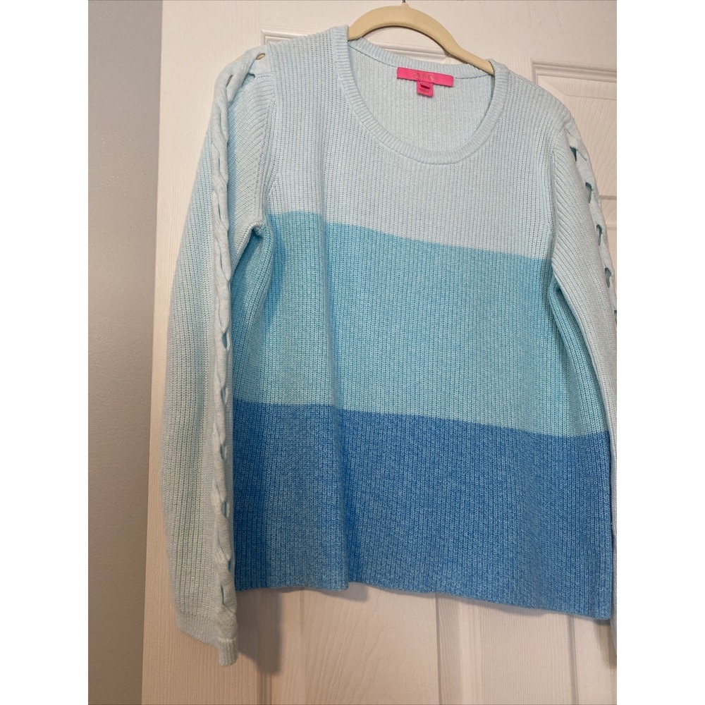 Lilly Pulitzer Cortina Ombre Sweater Blue Women's Size Medium View 3
